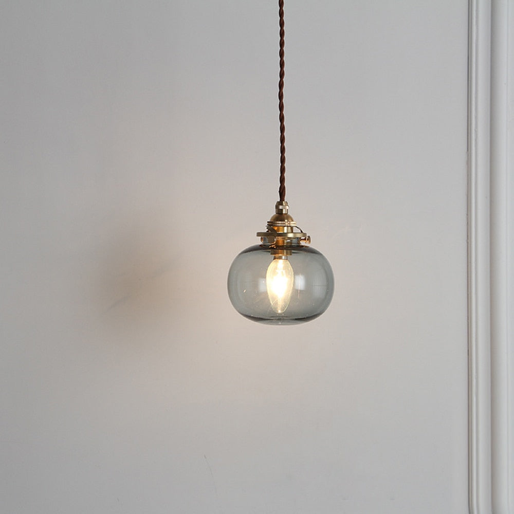 Lunara Retro Glas-Hängeleuchte mit Eisen-Finish-Akzent | Lersk