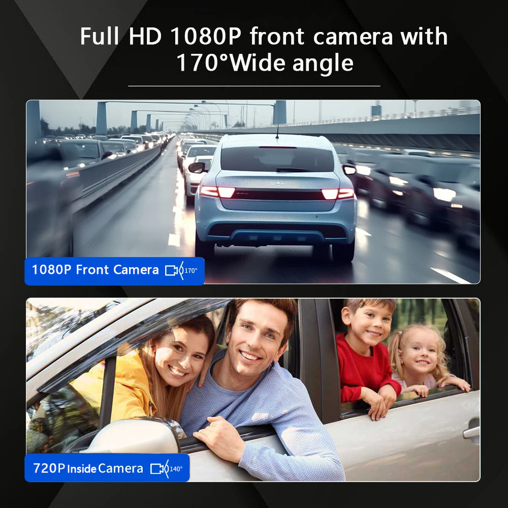 NovaSight DuoCam 1080P Dash Cam Vista Anteriore Interna | Lersk