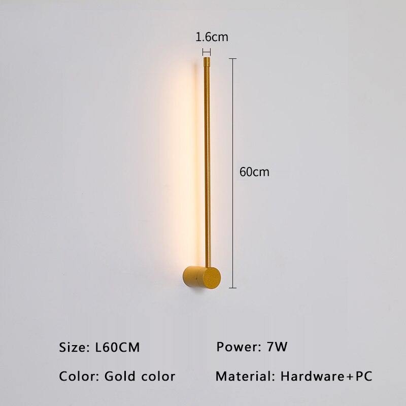 Aurelo Minimalistisk Væglampe i Guld og Sort LED til Moderne Interiører | Lersk