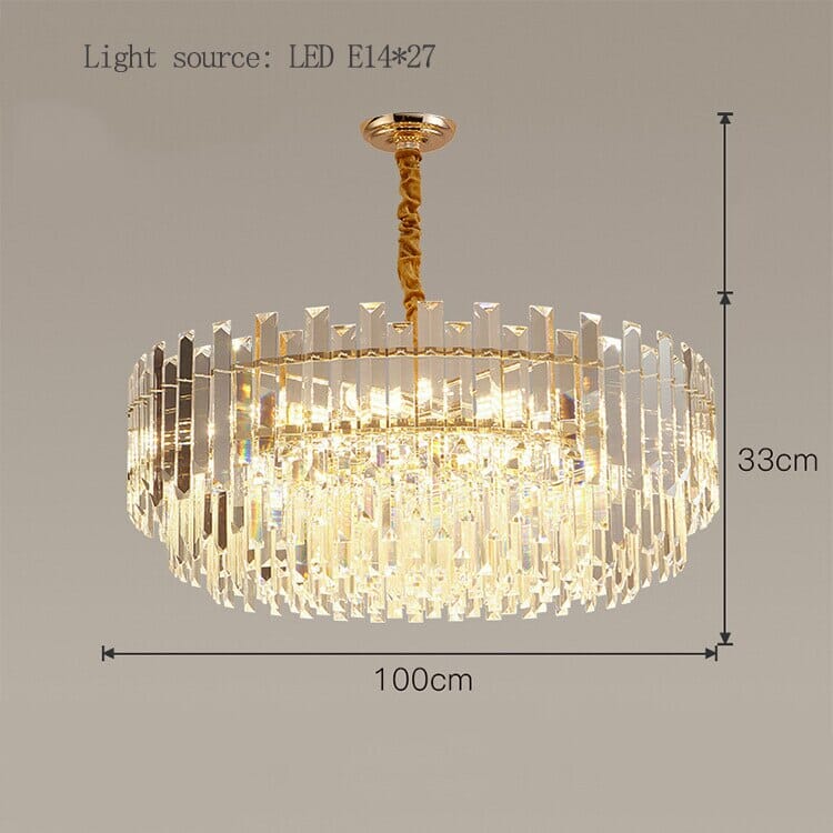 Liora Round LED Lamp With Golden Crystal | Lersk