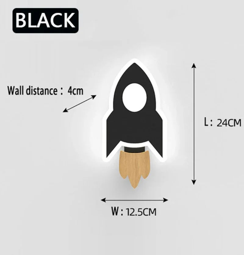 Dětské LED nástěnné světlo Rocket | Lersk