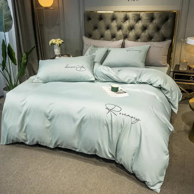 LuxeWeave Premium Dynebetræk med Elegant Broderi | Lersk