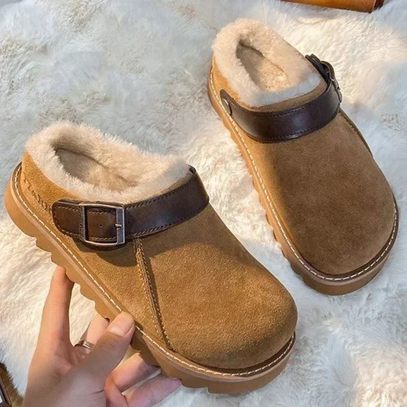 CozyCloud Women's Fuzzy-Lined Slip-On Clog Slippers for Home Comfort | Lersk