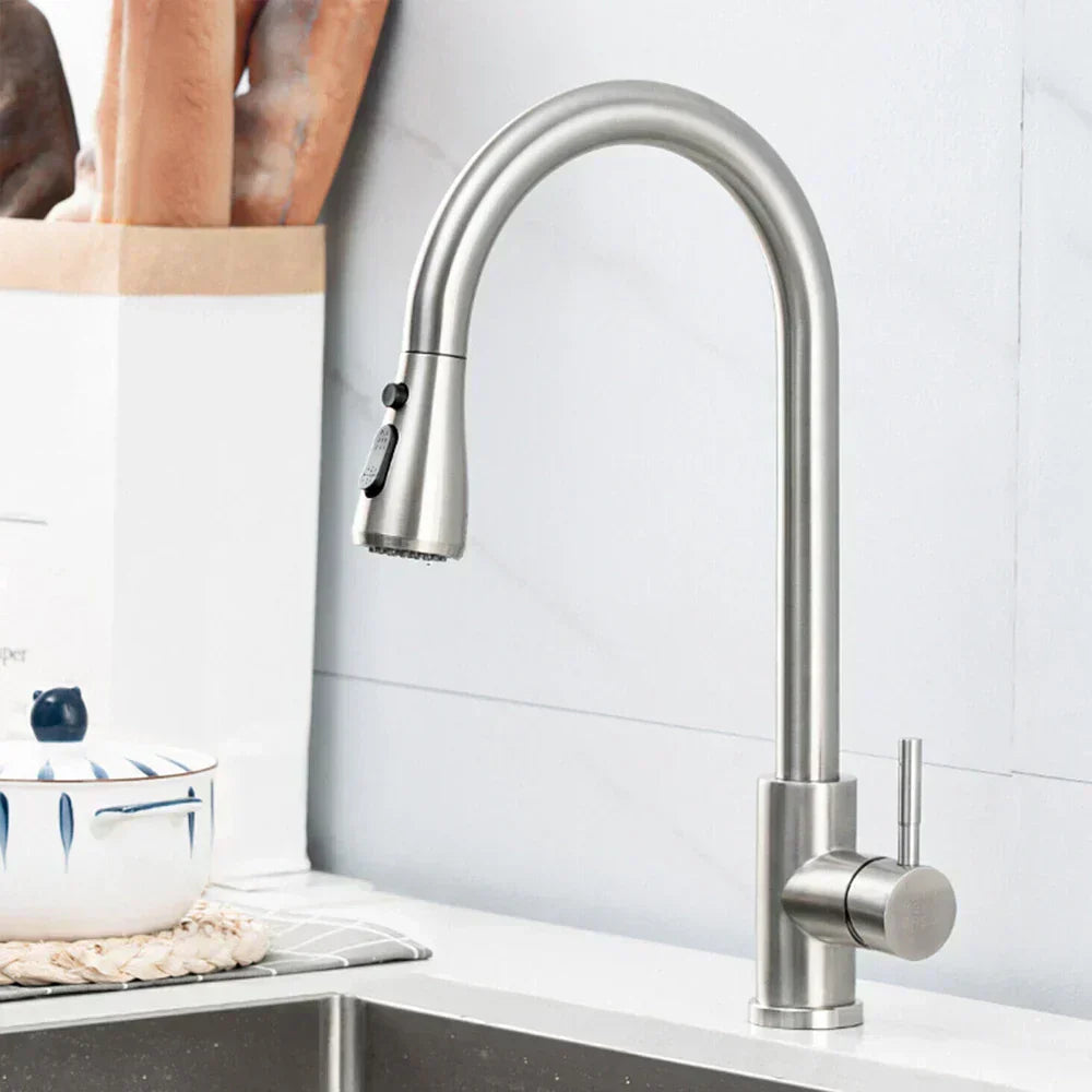 NoirFlow Retractable Kitchen Mixer Tap With Pull Out Spout | Lersk