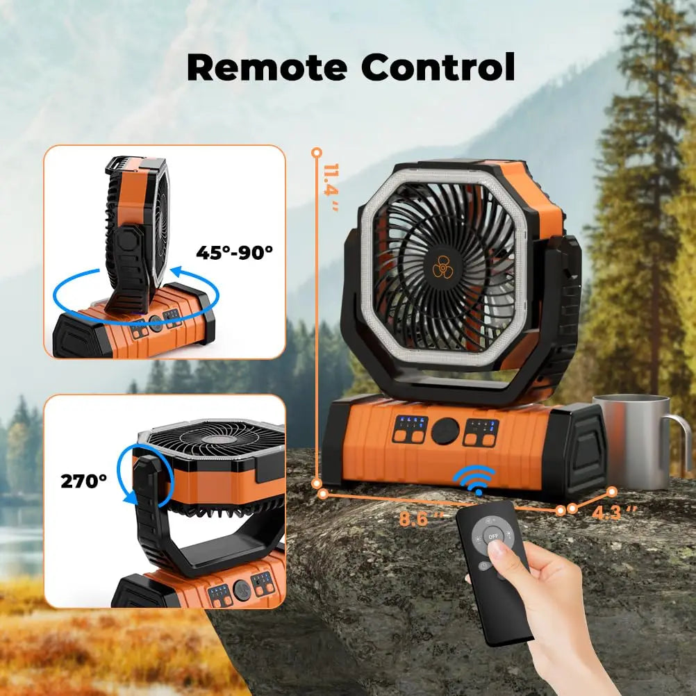 Rechargeable Camping Fan 20000mAh LED USB Power Bank | Lersk
