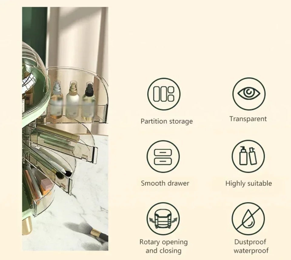 Transparenter staubdichter Make-up-Organizer für den Schreibtisch für Frauen | Lersk
