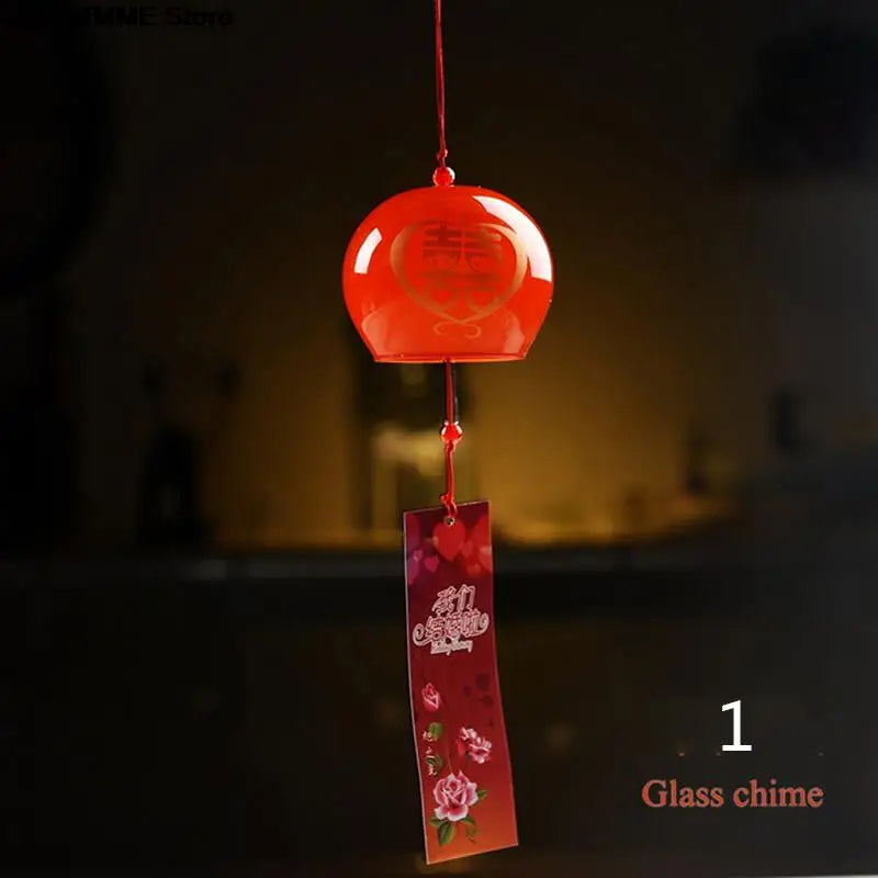 Campanella a vento in vetro Yumeko, stile giapponese, artigianale con suono chiaro e pendente decorativo | Lersk