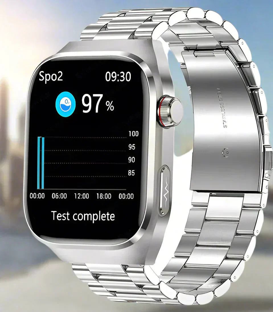AeroPulse Kan Şekeri Ürik Asit EKG PPG İçin Bluetooth Sağlık Saati | Lersk