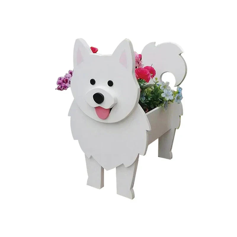 Hund Plantebeholder Blomsterpotte PoteFantastisk Forskellige Racer Havepynt Til Indendørs og Udendørs Brug | Lersk