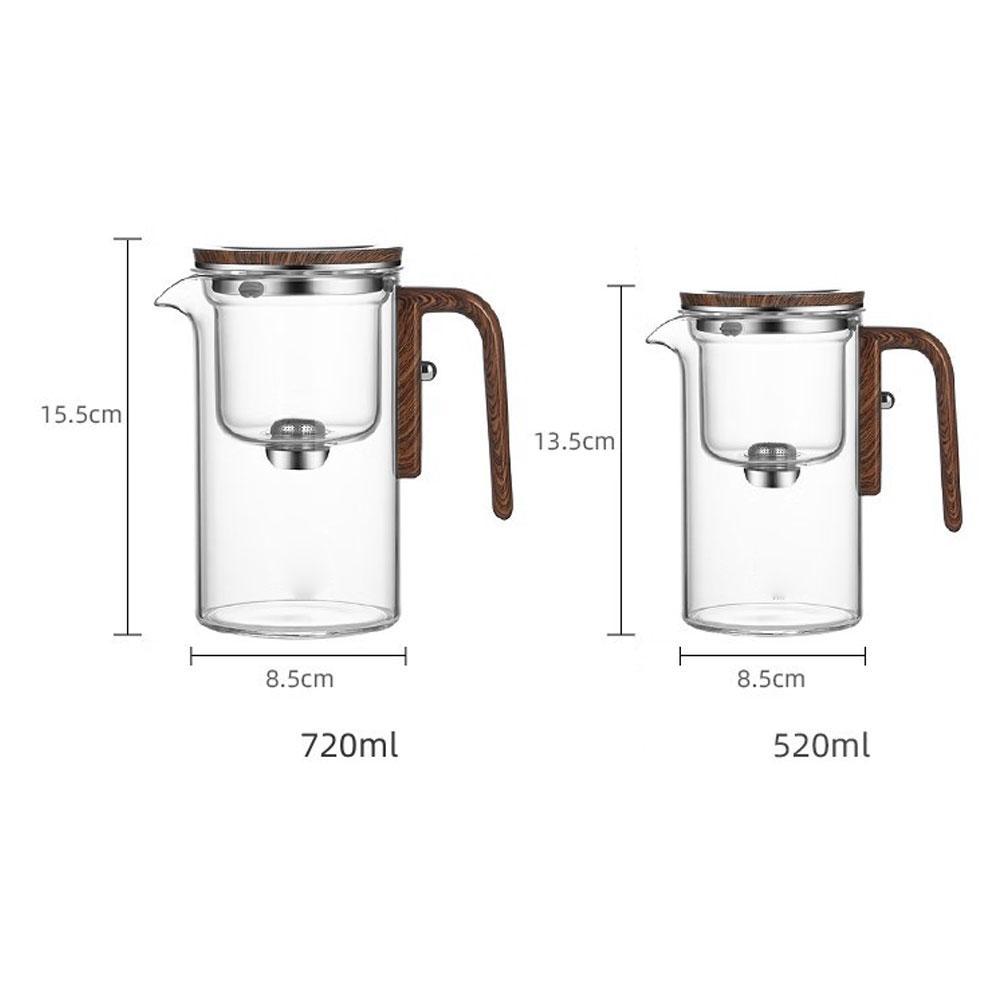 LumiGlass Teapot With Magnetic Filter And Wooden Handle | Lersk