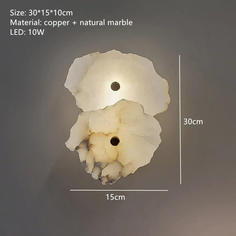 Aurora Marble LED Wall Sconce With Copper Accents Elegant | Lersk