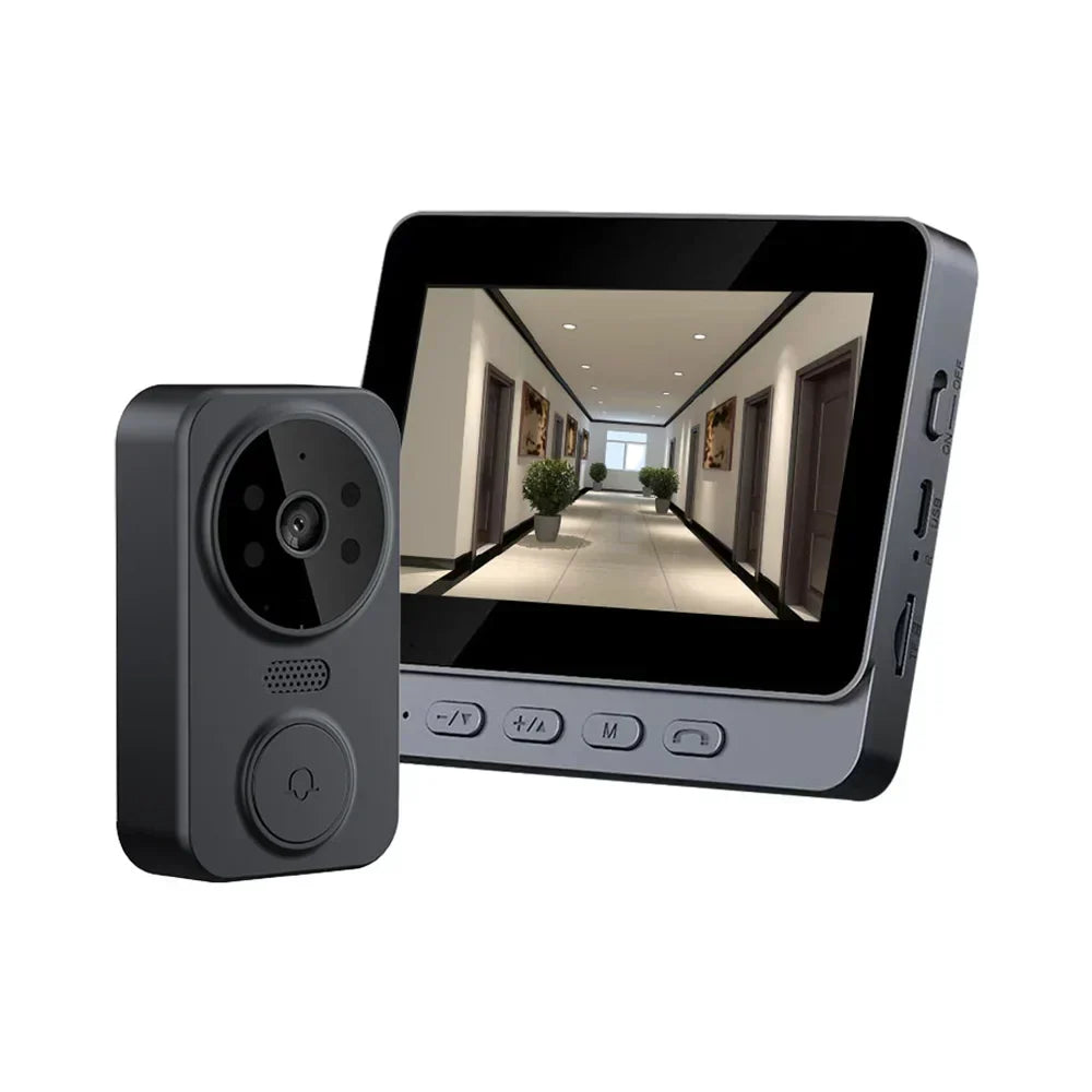 Wireless Video Doorbell With 4.3-Inch IPS Screen And Night Vision For Home Entry | Lersk