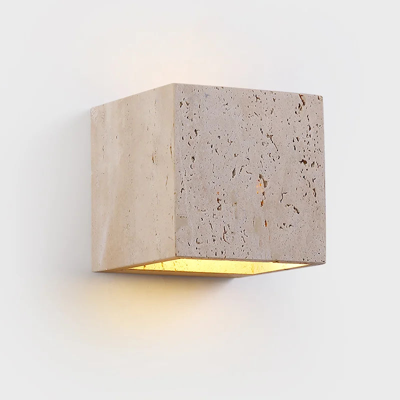 LumaStone Travertine Perforated Wall Sconce LED Lighting | Lersk