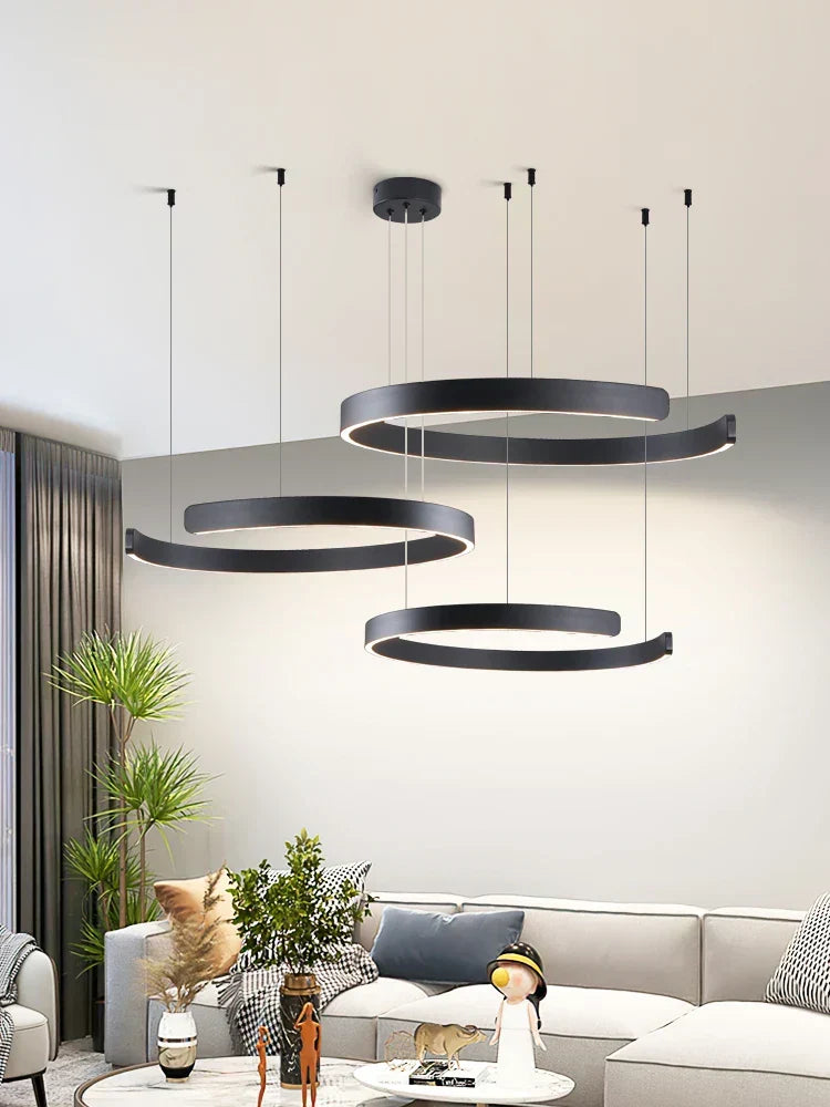 AerisGlow Round LED Chandelier For Modern Living Room