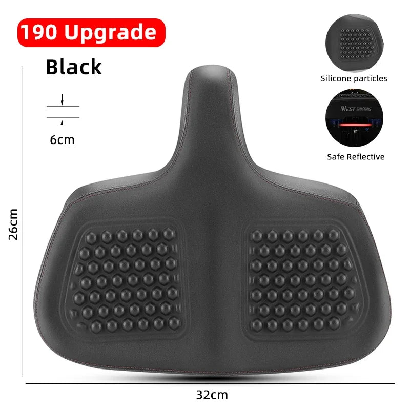 WEST BIKING Wide Ergonomic Bike Saddle For MTB And City Rides All Day Comfort | Lersk