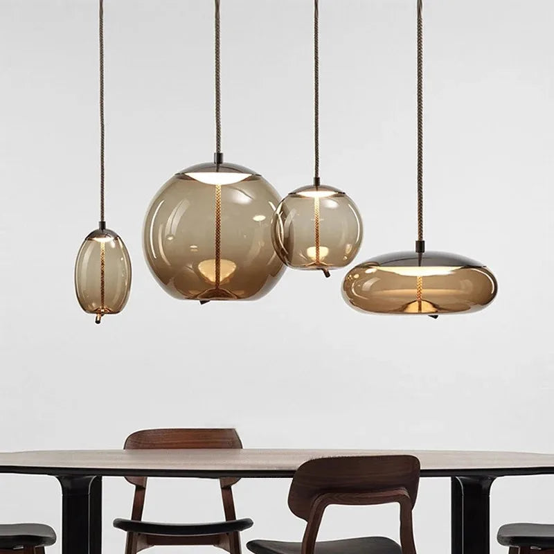 Lampada a sospensione Aurum Glass Design moderna | Lersk