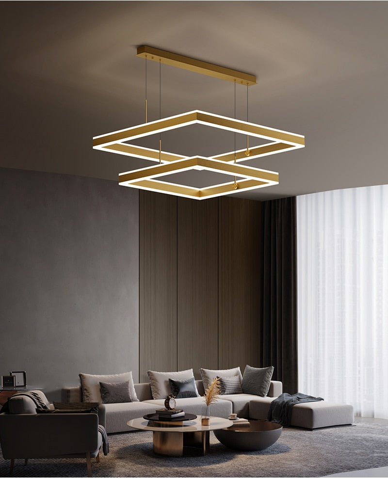 AstraLuxe Modern Square LED Chandelier for Living Room | Lersk