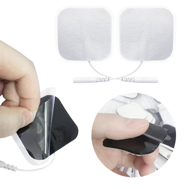 Selbstklebende, wiederverwendbare Gel-Elektrodenpads für TENS- und EMS-Geräte – 2,0 mm Stecker kompatibel | Lersk