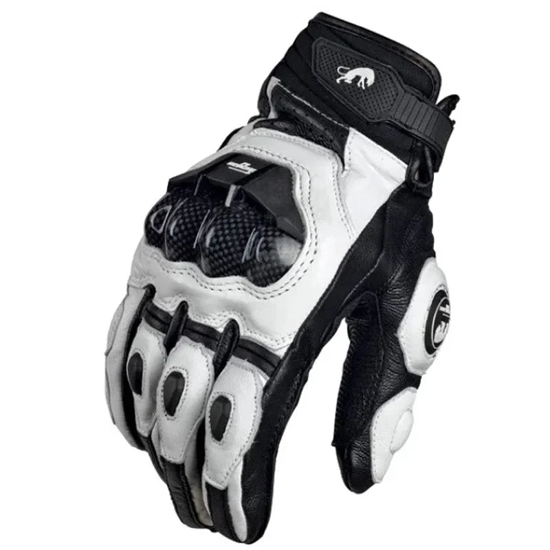RidePro Carbon Motorradhandschuhe Winddicht Wasserdicht Touchscreen-kompatibel Echtes Leder Schutz für Sommer und Winter | Lersk