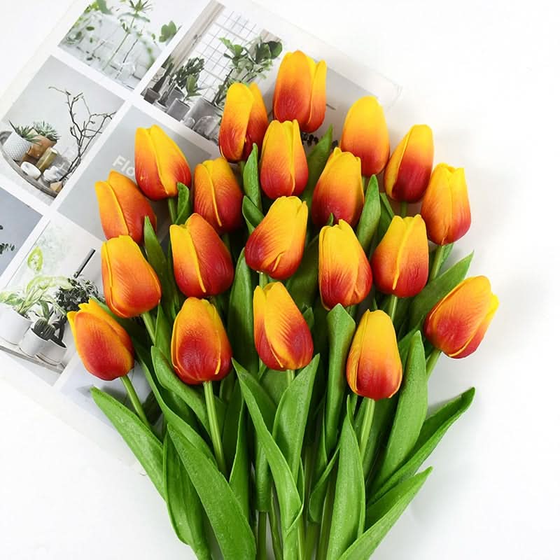 Umělá kytice tulipánů s realistickými květy pro domácí a eventovou dekoraci | Lersk