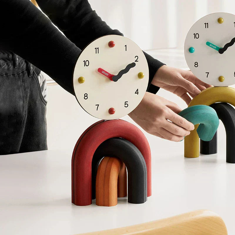 LumenArc Nordic Arch Desk Clock Two Finishes Sleek Design | Lersk