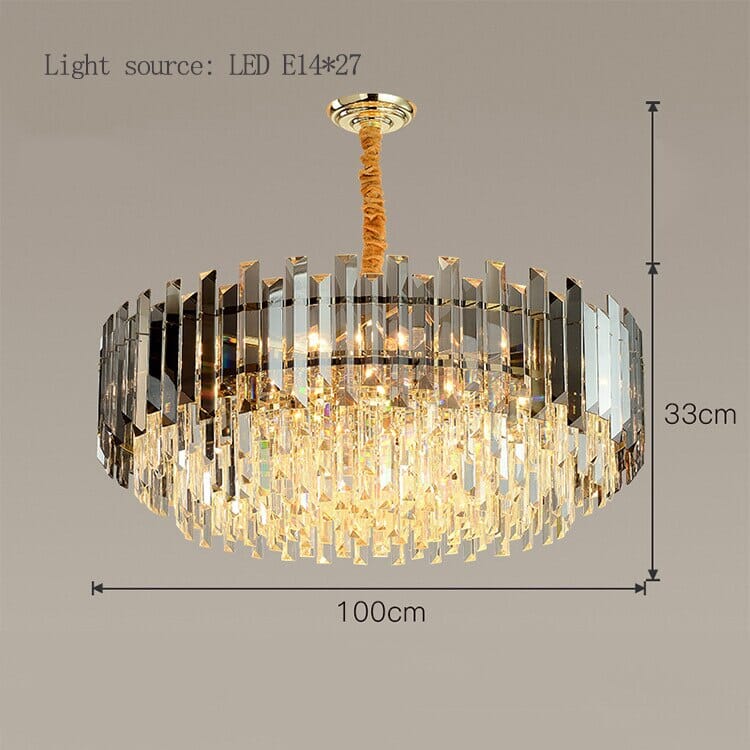 Liora Round LED Lamp With Golden Crystal | Lersk