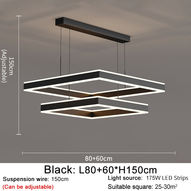 AstraLuxe Modern Square LED Chandelier for Living Room | Lersk