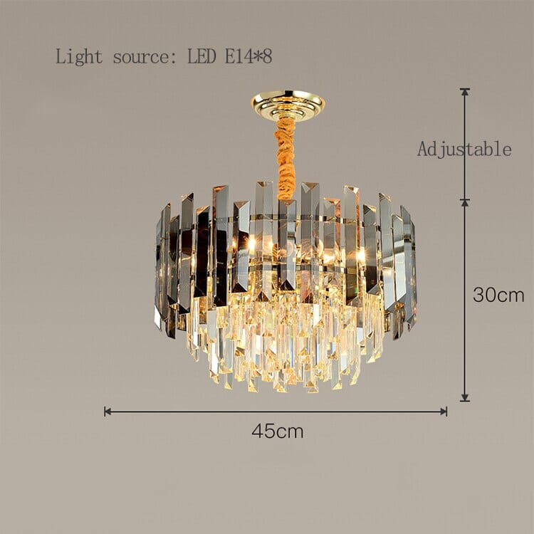 Liora Round LED Lamp With Golden Crystal | Lersk