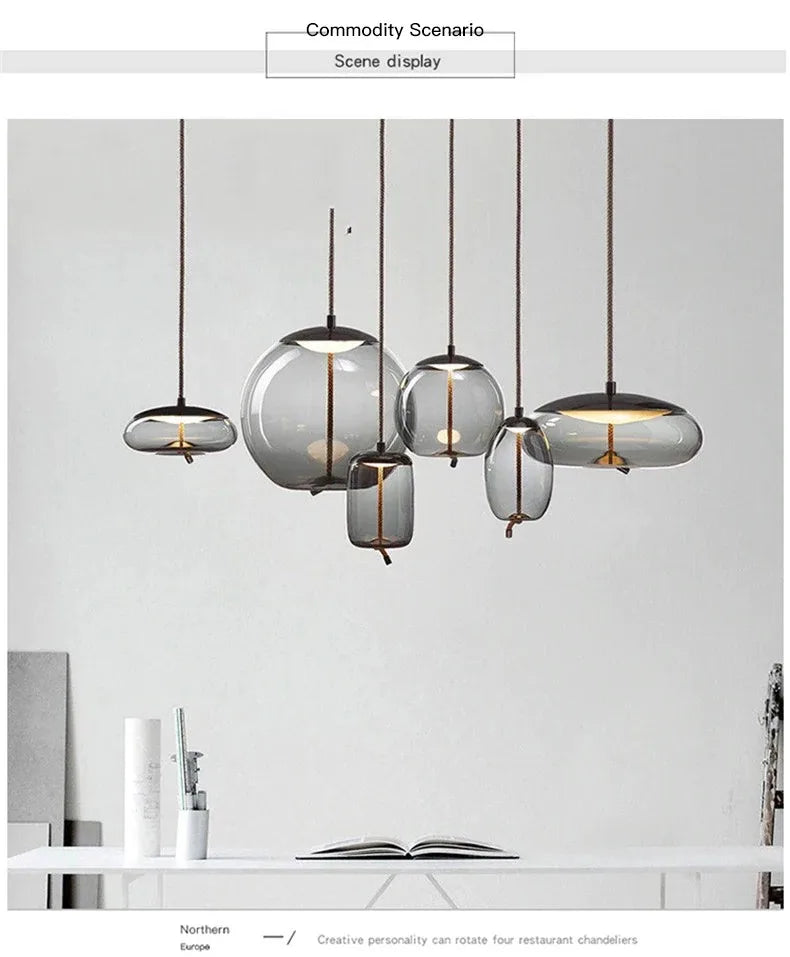Lampada a sospensione Aurum Glass Design moderna | Lersk
