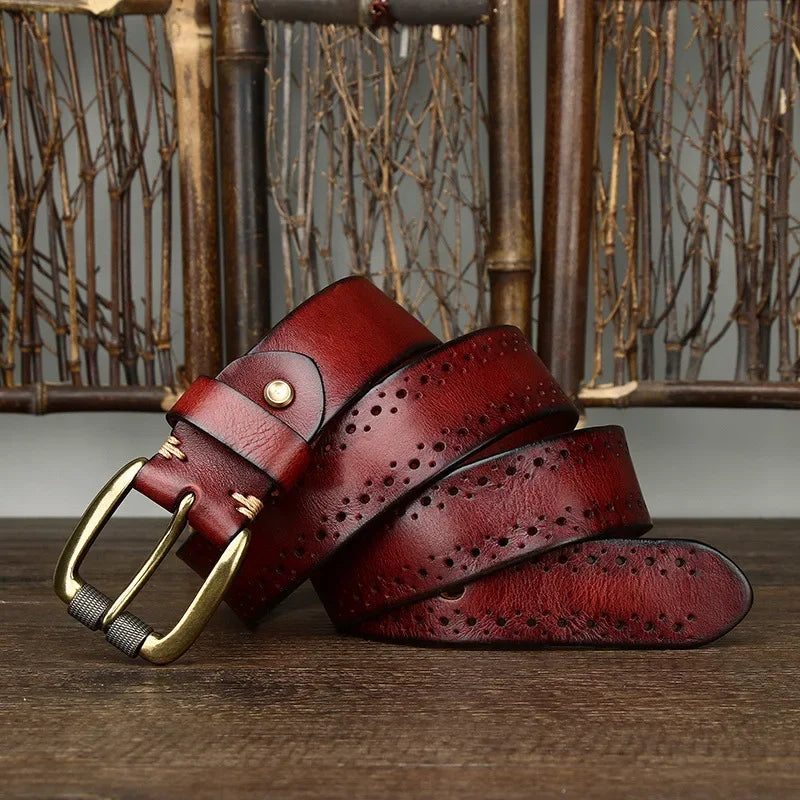 Hawthorne riem van koeienhuid