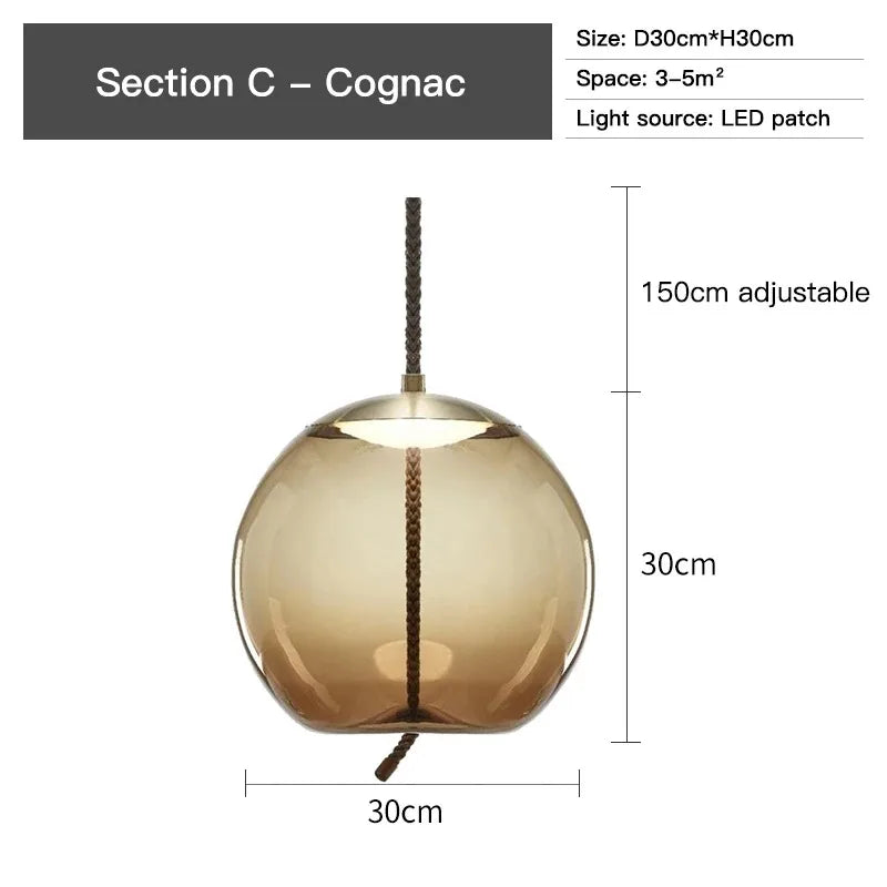 Lampada a sospensione Aurum Glass Design moderna | Lersk