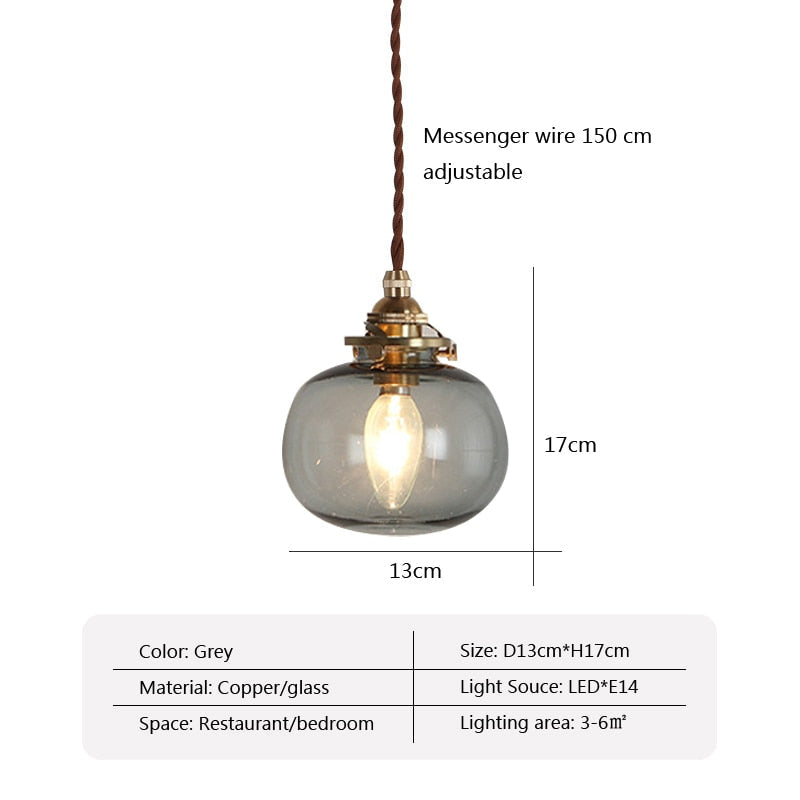 Lunara Retro Glas-Hängeleuchte mit Eisen-Finish-Akzent | Lersk