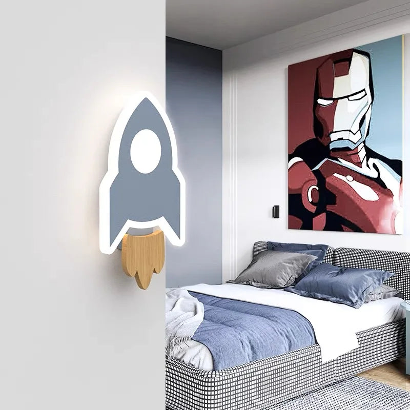 Dětské LED nástěnné světlo Rocket | Lersk