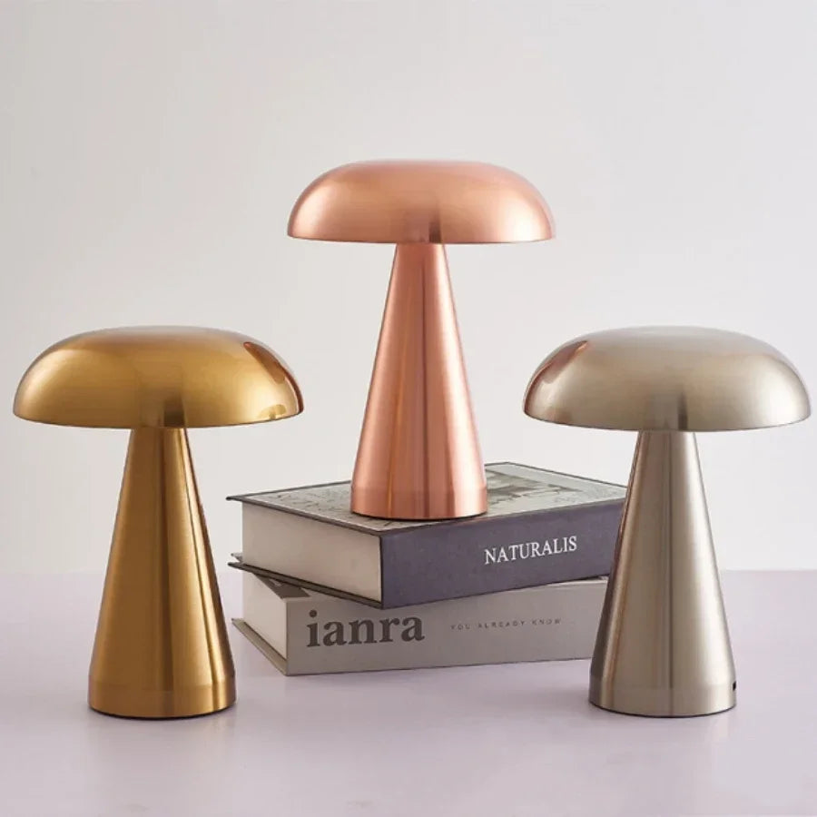 Mushroom LED Desk Lamp Rechargeable With Touch Sensor Home | Lersk