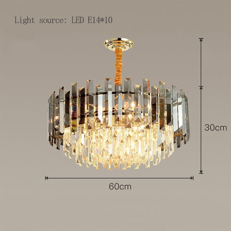 Liora Round LED Lamp With Golden Crystal | Lersk
