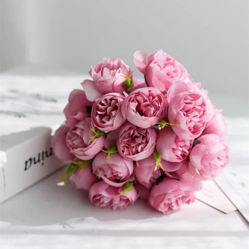 Bouquet Lyra Silk Peony com 27 Flores Realistas em Tons Românticos | Lersk