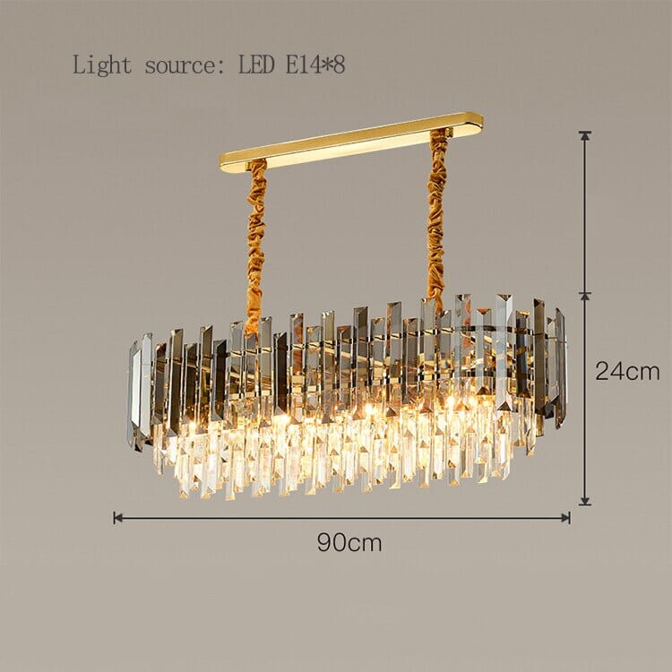 Liora Round LED Lamp With Golden Crystal | Lersk