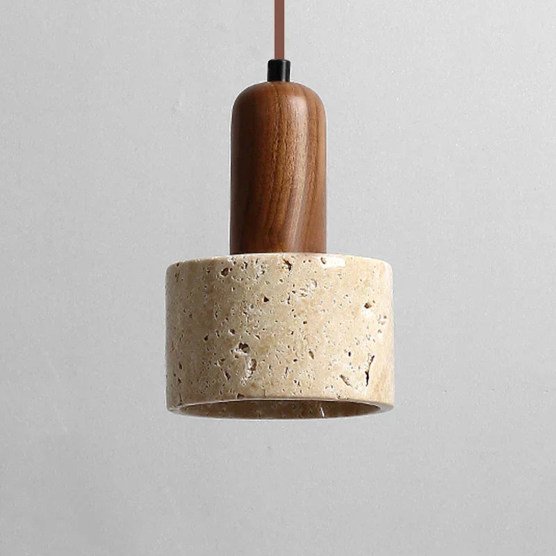 Wabi Sabi Pendant Lamp Durable Travertine Yellow Marble Finish For Dining Rooms | Lersk