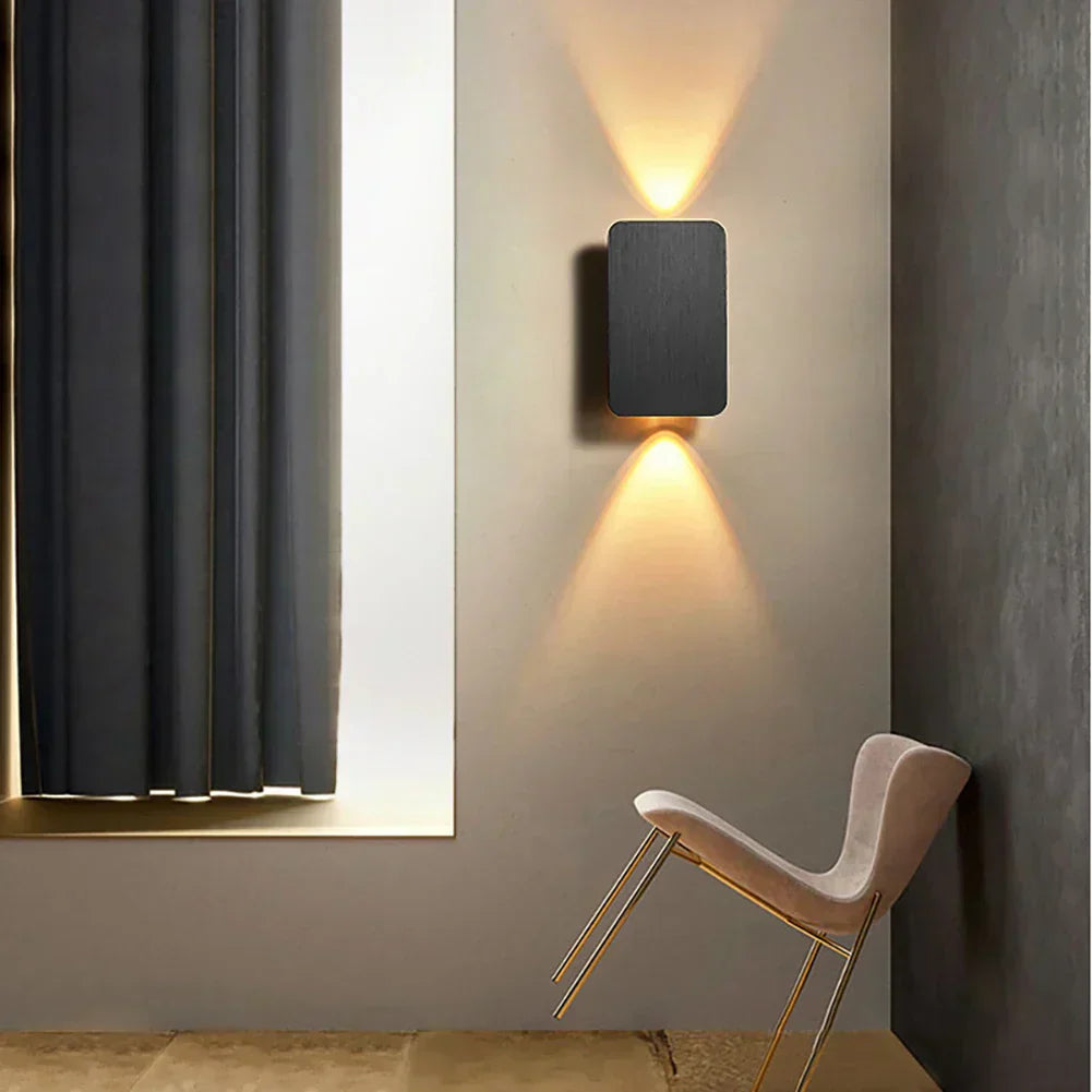 NovaLine Dual Head LED Sconce Up Down Wall Light in Black | Lersk
