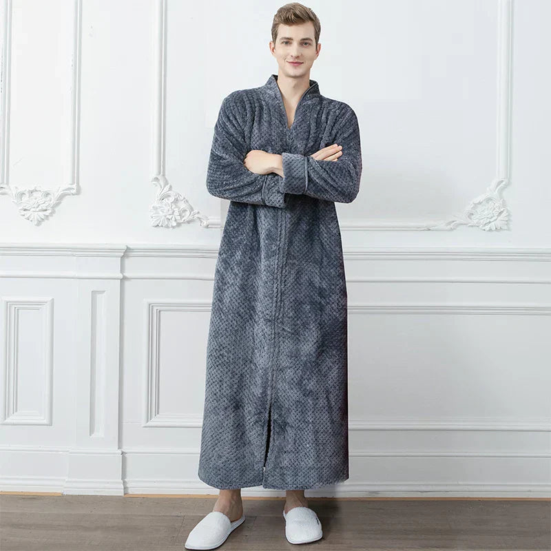 Halat de baie pentru maternitate CozyNest, flanel termic extra-lung | Lersk