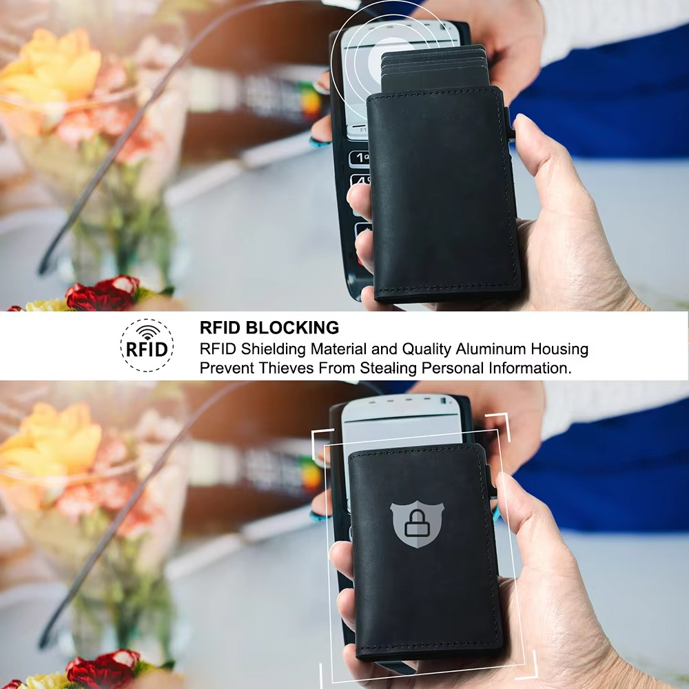 Tag Wallet RFID-blockierende Lederbrieftasche mit schnellem Karten-Zugriff und AirTag-Fach von Tag Wallet | Lersk