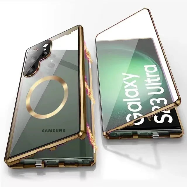Kovové pouzdro z hliníkové slitiny 360 se bezpečným zavíráním pro Samsung Galaxy S24-S23 série | Lersk