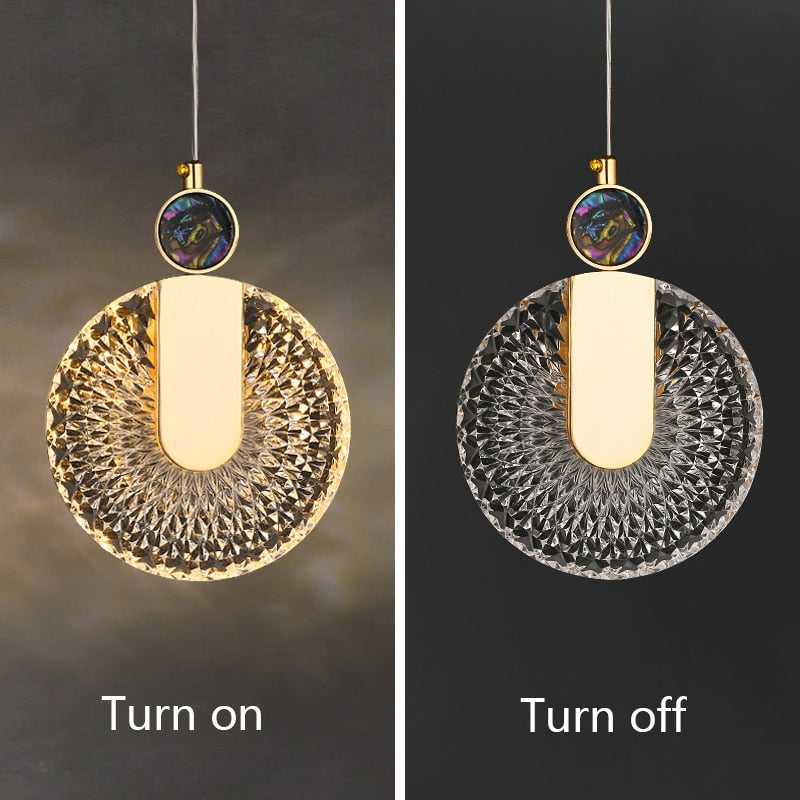 Aurelia Gold LED Krystal Rund Pendelophæng | Lersk