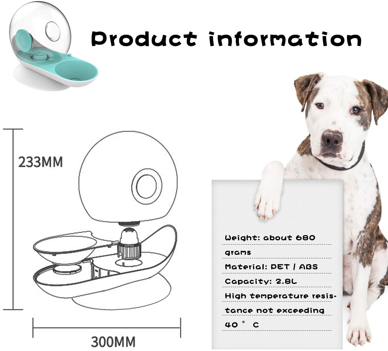 PetFlow Auto Water Fountain 2.8L for Cats and Dogs Deluxe | Lersk