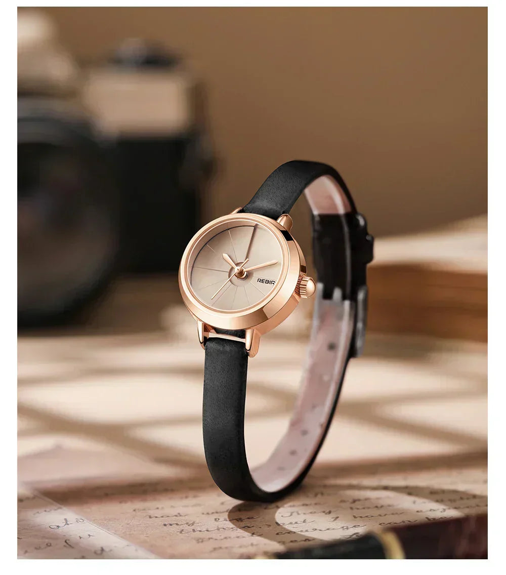Vintage Mini Leather Timepiece for Women | Lersk