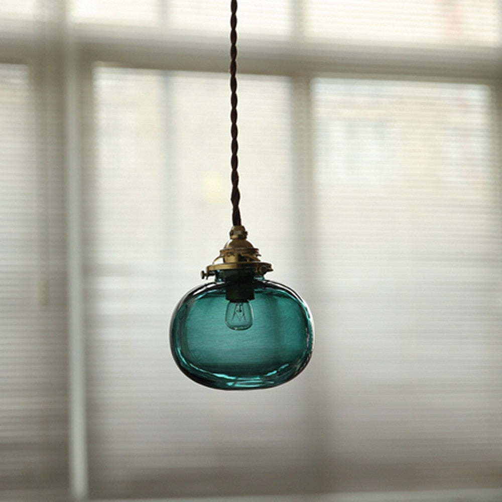 Lunara Retro Glas-Hängeleuchte mit Eisen-Finish-Akzent | Lersk
