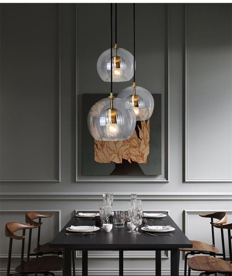 Lampade a sospensione in vetro Nyra Nordic - Fiore artistico a doppio strato