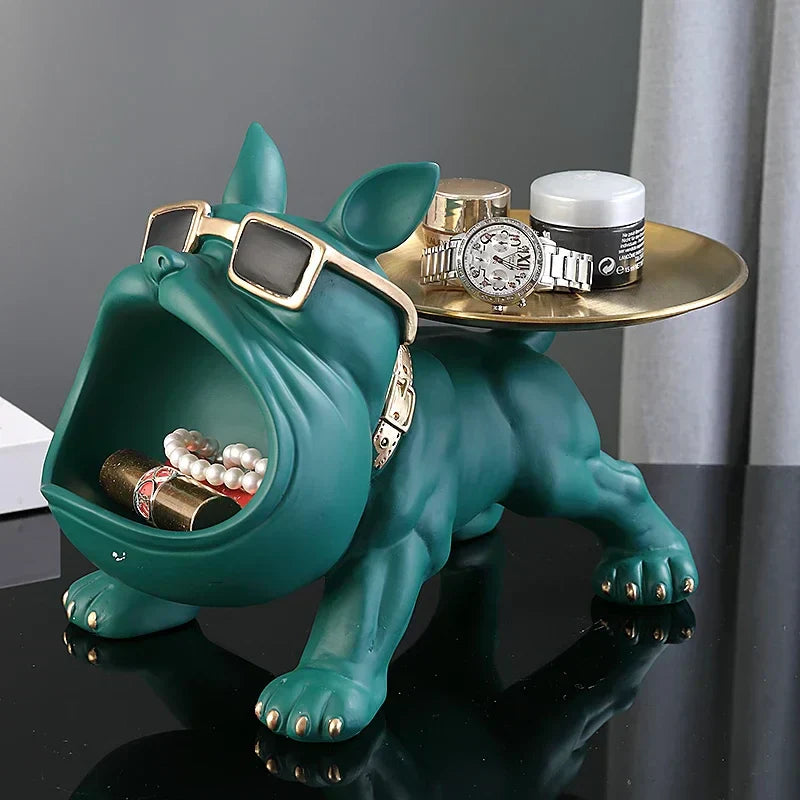 Scatola Portaoggetti Bulldog Choice Figurina Affascinante in Resina per Amanti dei Cani Decorazione per la Casa | Lersk