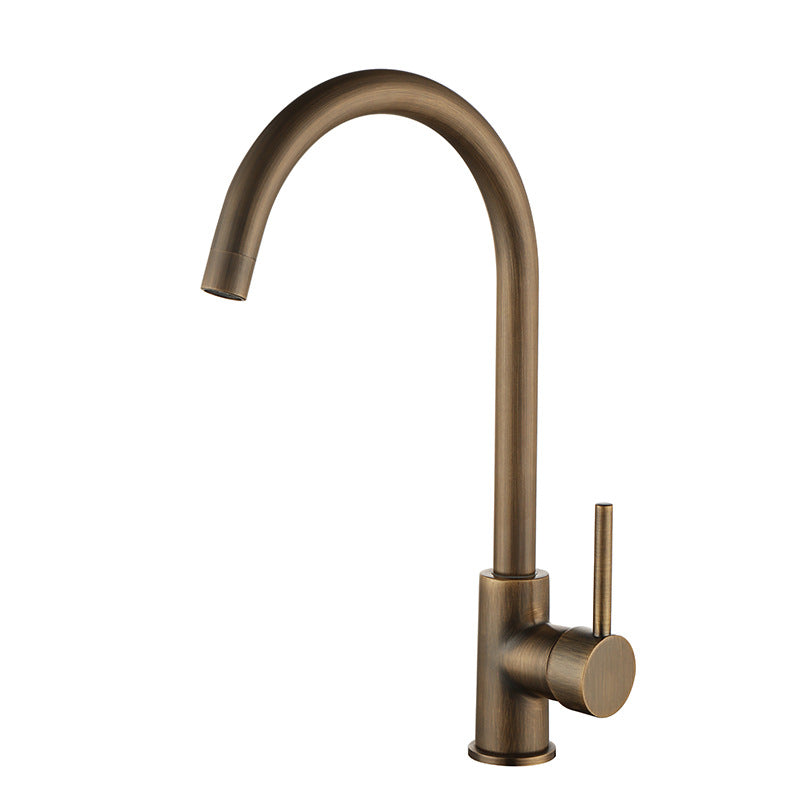 Antique Bronze Single Handle Brass Kitchen Faucet With Smooth Operation | Lersk