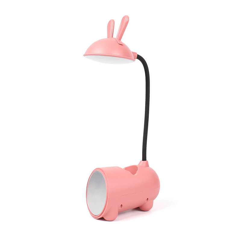 Candeeiro de Secretária LED com Suporte para Canetas USB e Toque Criativo de Coelho Cartoon para Decoração de Casa, Escritório e Quarto | Lersk